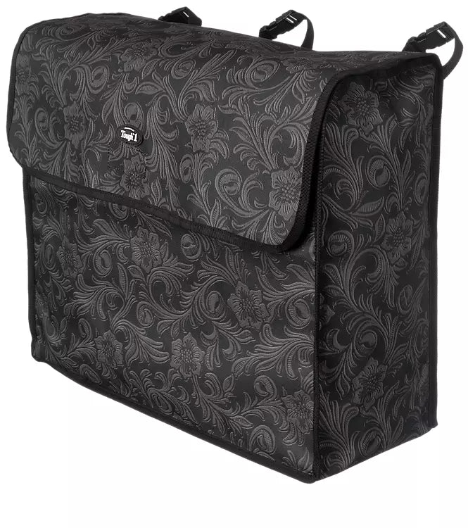 Black Tooled Leather