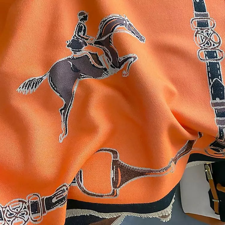 AWST Hunter Horses Acrylic Cashmere Scarf