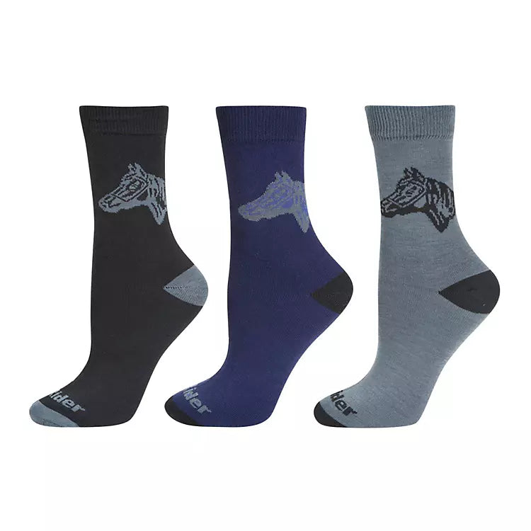 TuffRider Ladies Starter Socks 3pk Black