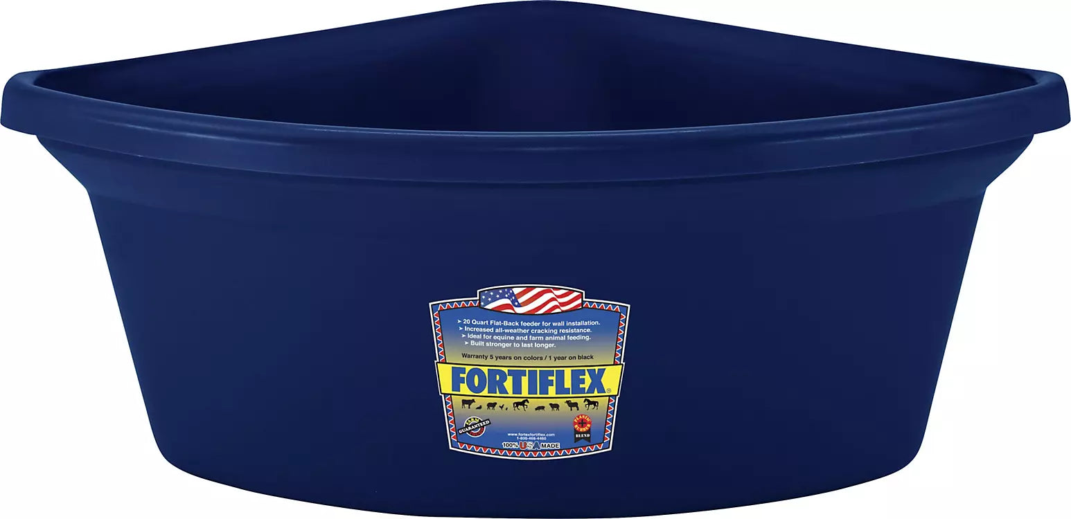 FortiFlex Corner Fence Mount Feeder 24 Qt Blue