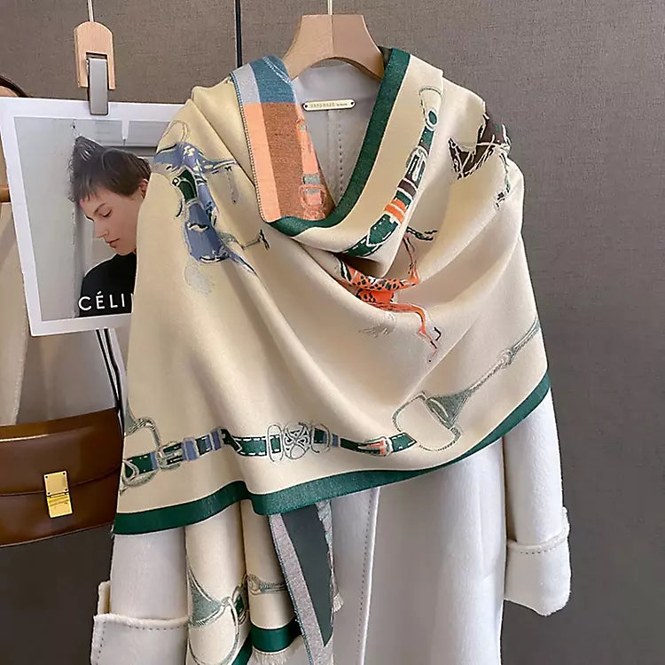 AWST Hunter Horses Acrylic Cashmere Scarf